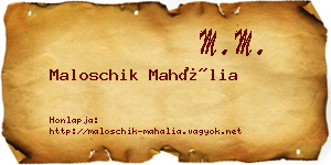Maloschik Mahália névjegykártya